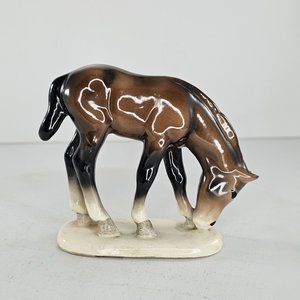 Vintage Foal Baby Horse Grazing Figurine Bay Ceramic